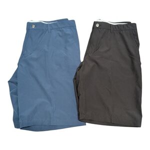 Adidas Men's 2 Pairs of Flat Front Golf Shorts Blue and Black Size 38